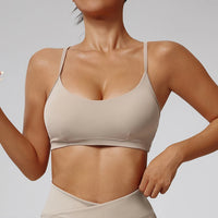 Nude Feeling Cross Strap Elastic Sports Bra