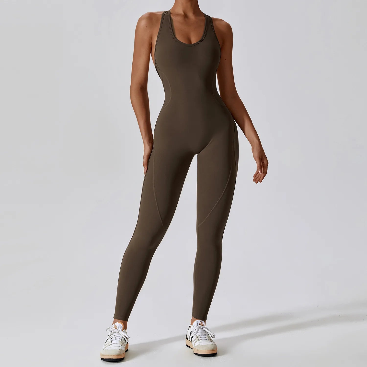 Sleeveles V Back Yoga Jumpsuit