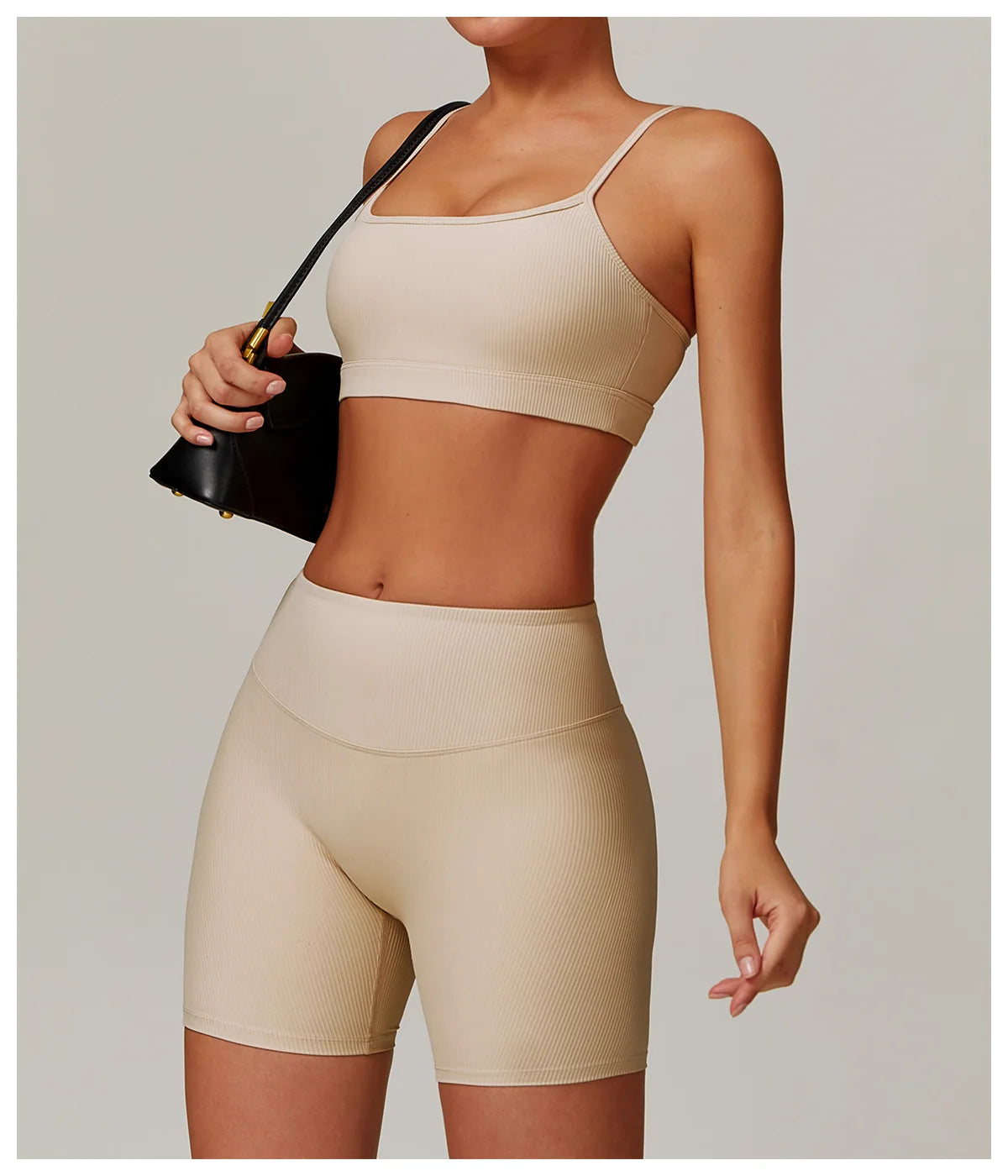 Ribbed High Waist Scrunch Butt Yoga Shorts