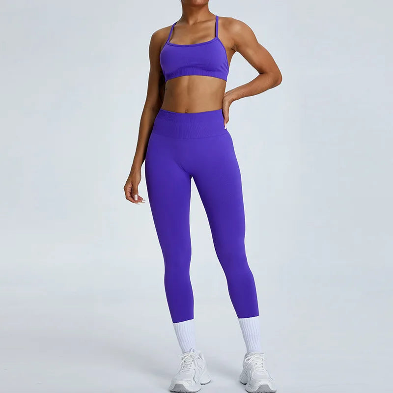 Sexy Cross Strap Seamless Sports Bra