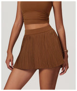 High Waist Women Pleated  Pocketed Tennis Short Skirts