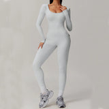 Long Sleeve Sexy Back U Jumpsuit