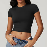 Sexy Yoga Short Sleeve Tight T-shirt