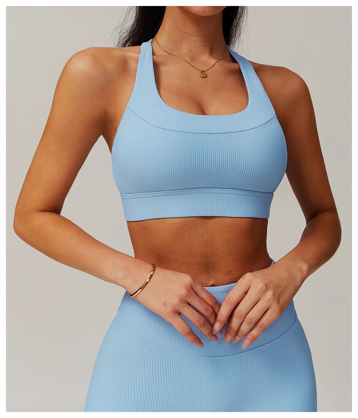 Sexy Back Ribbed Tight Sports Bra