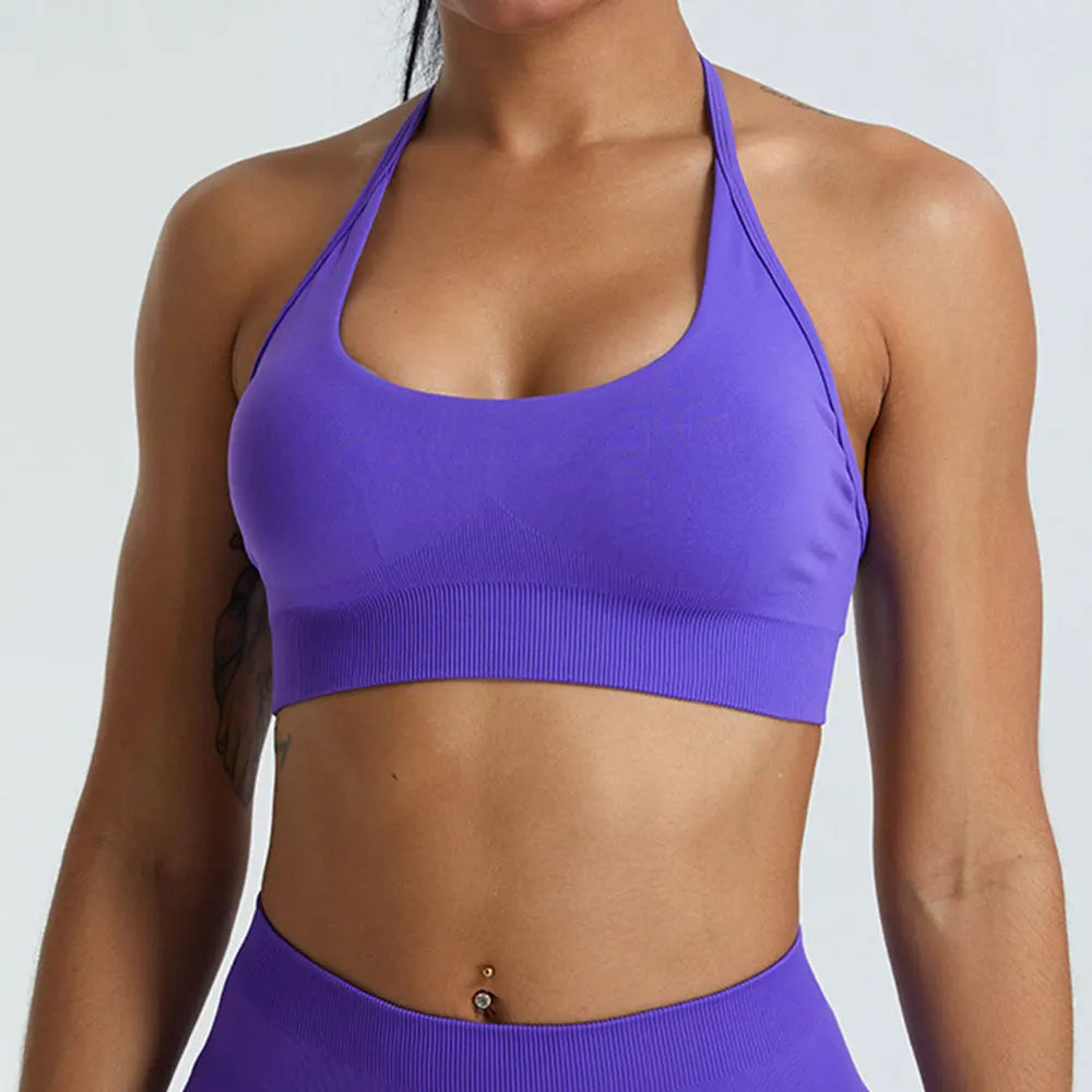 Hanging Neck Seamless Sports Bra