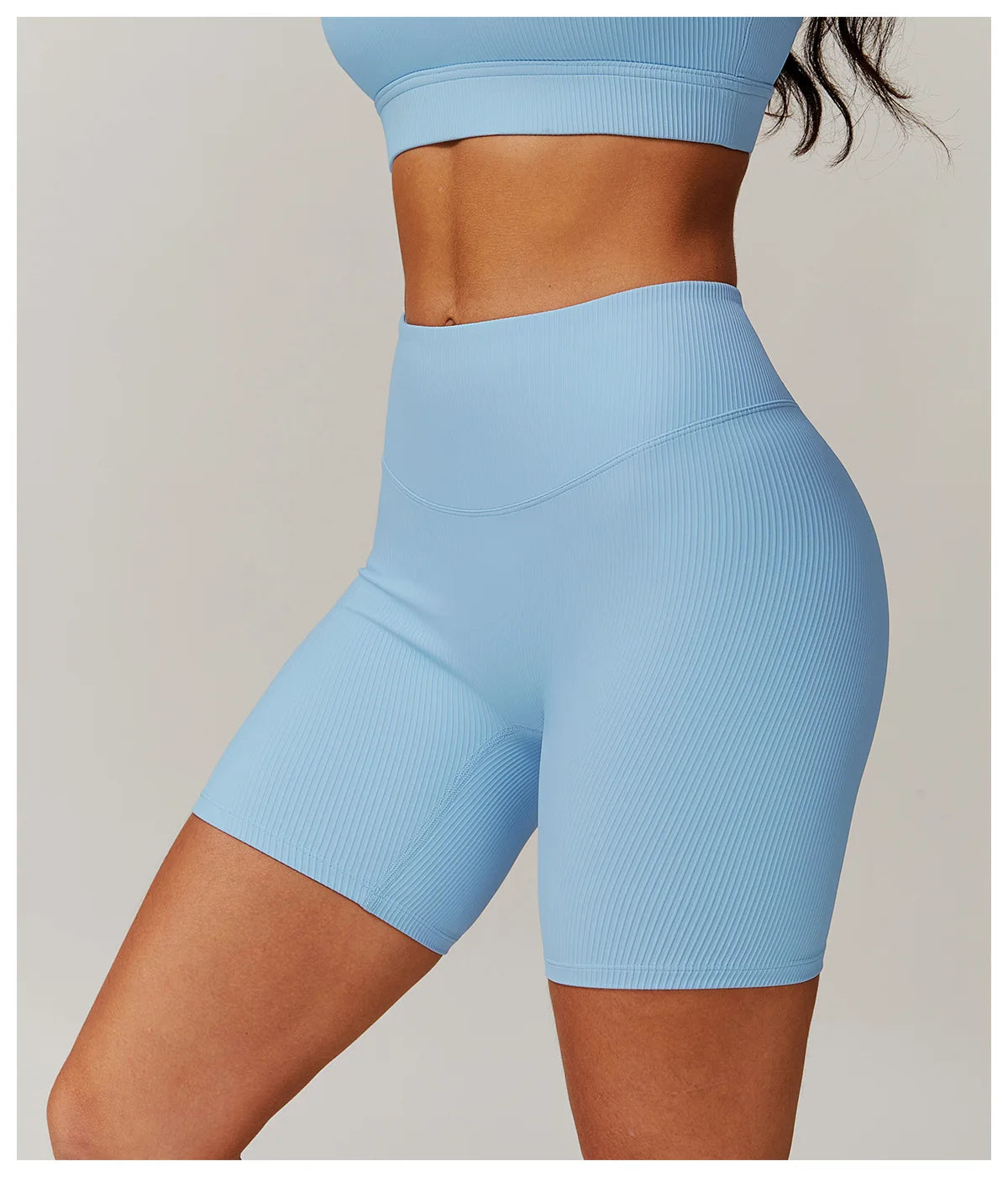 Ribbed High Waist Scrunch Butt Yoga Shorts