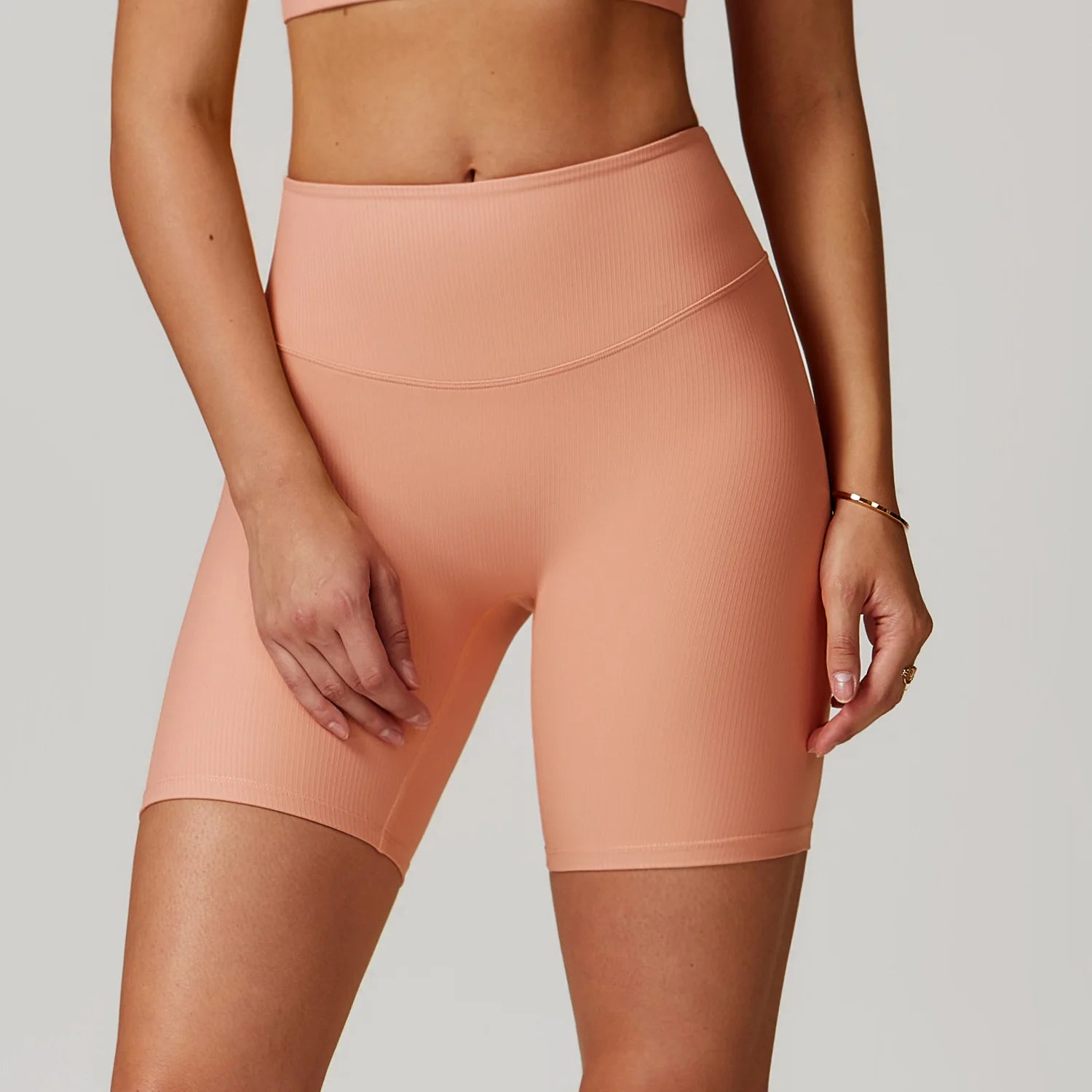 Ribbed High Waist Scrunch Butt Yoga Shorts