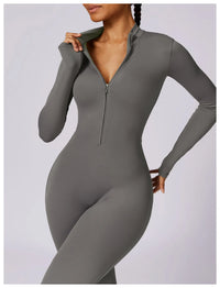 Long Sleeved Zipper Training Jumpsuit