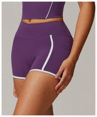 Elastic Yoga Shorts High Waist With pocket