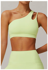 Oblique Shoulder Yoga Sport Bra