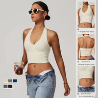 Seamless Hanging Neck Sports Bra