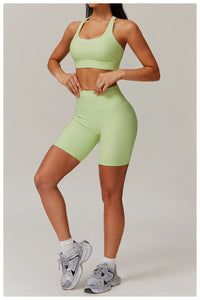 Ribbed High Waist Scrunch Butt Yoga Shorts