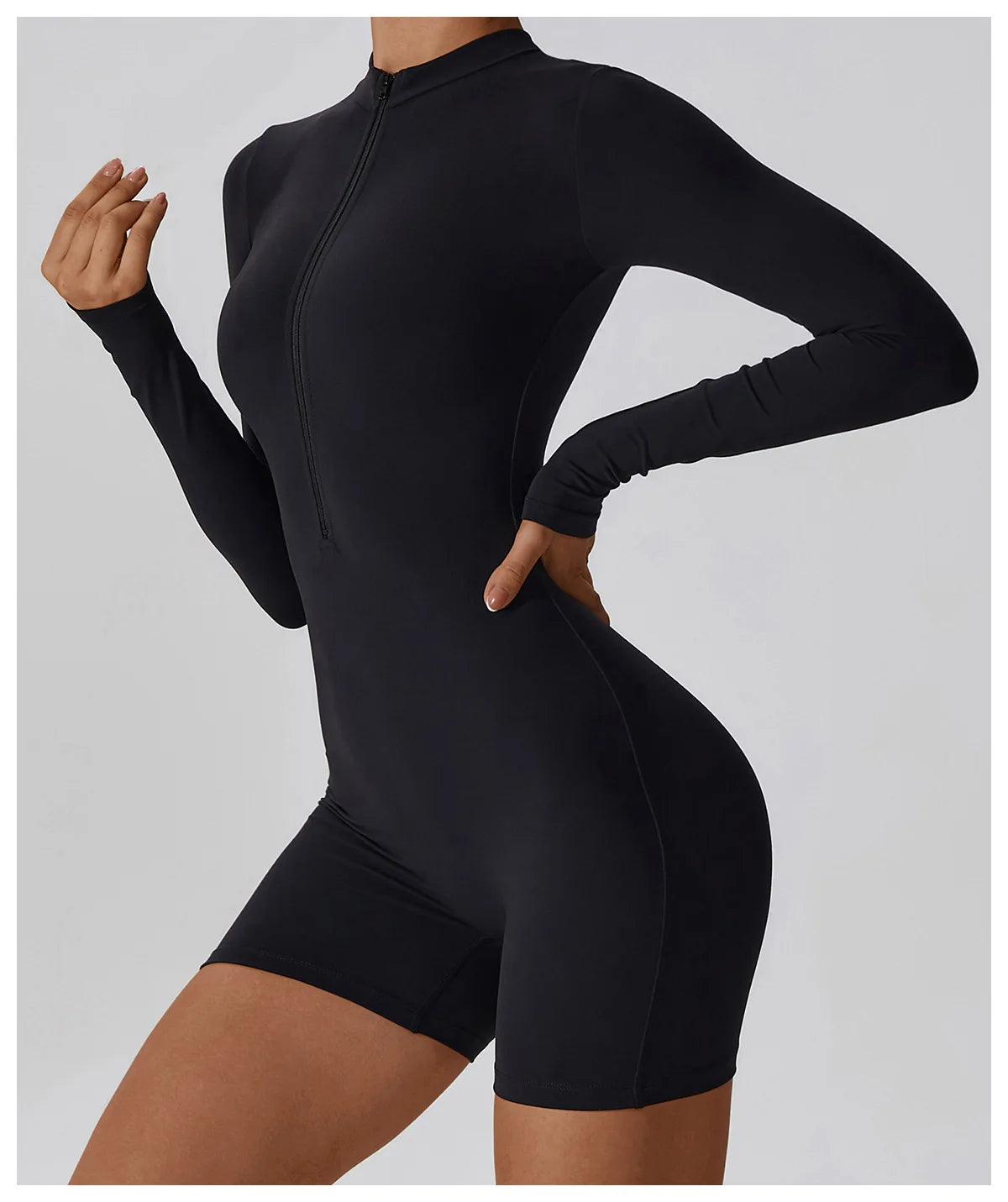 Long Sleeved Zipper Yoga Jumpsuit