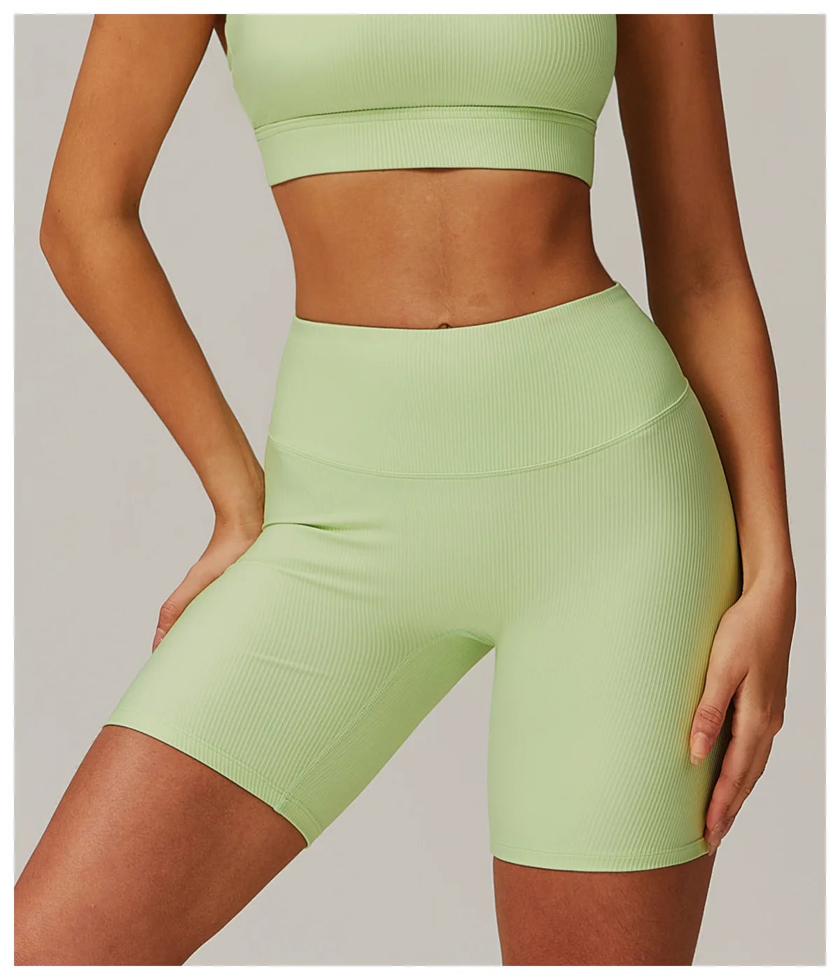 Ribbed High Waist Scrunch Butt Yoga Shorts