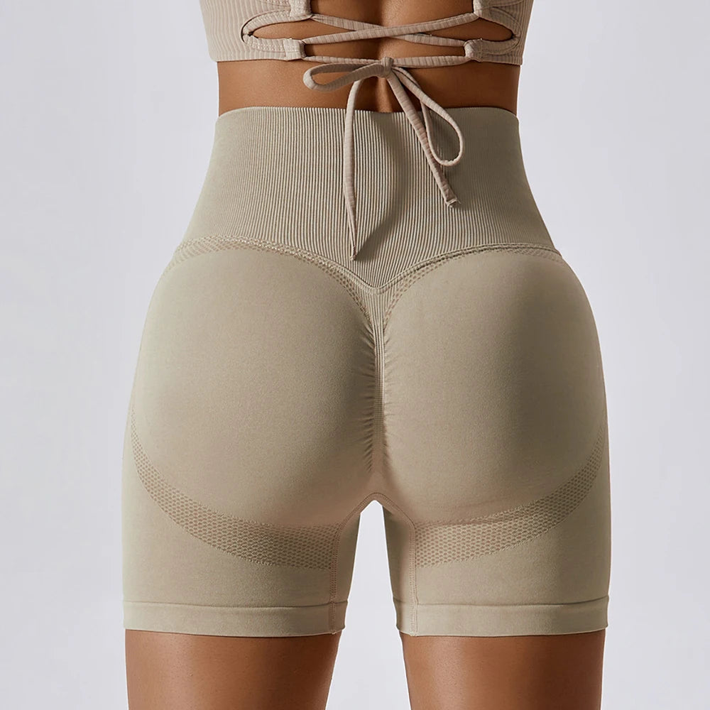 Seamless Peach Hip-Lifting High Waist Shorts