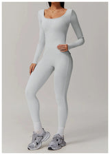 Long Sleeve Sexy Back U Jumpsuit