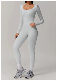 Long Sleeve Sexy Back U Jumpsuit