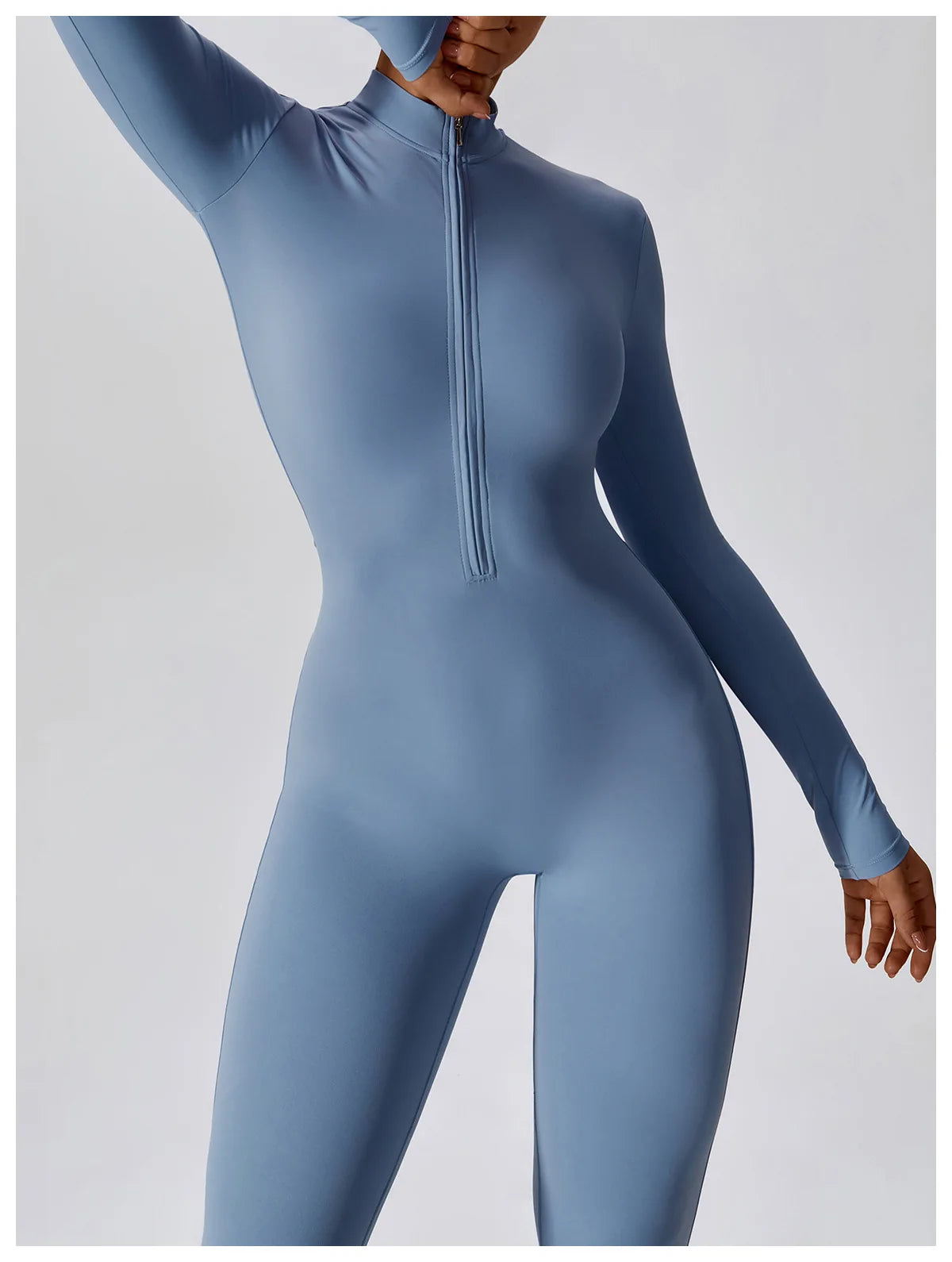 Long Sleeved Zipper Training Jumpsuit