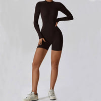 Long Sleeved Zipper Yoga Jumpsuit