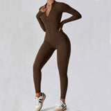 Long Sleeved Zipper Training Jumpsuit