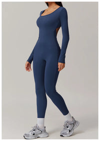 Long Sleeve Sexy Back U Jumpsuit