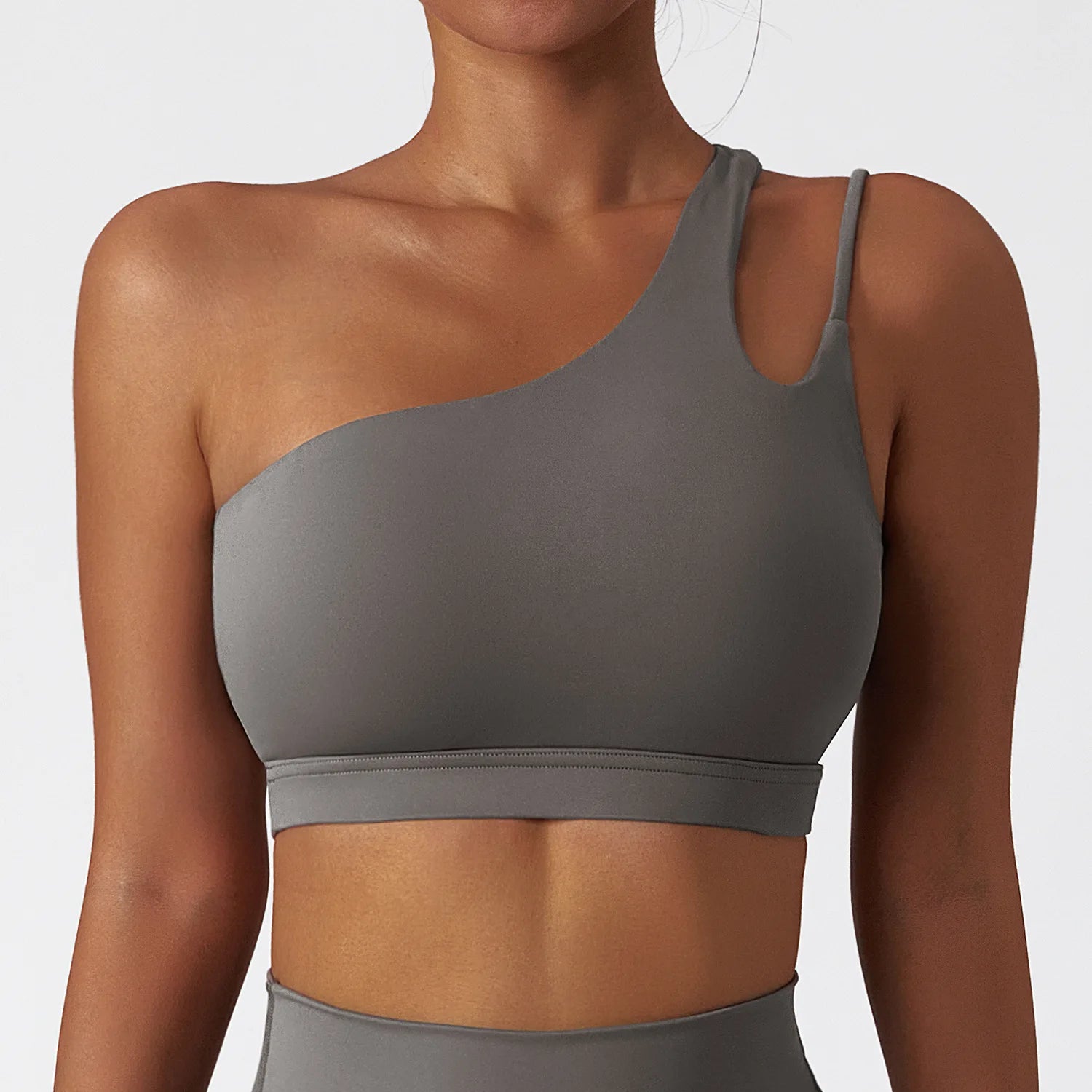 Oblique Shoulder Yoga Sport Bra