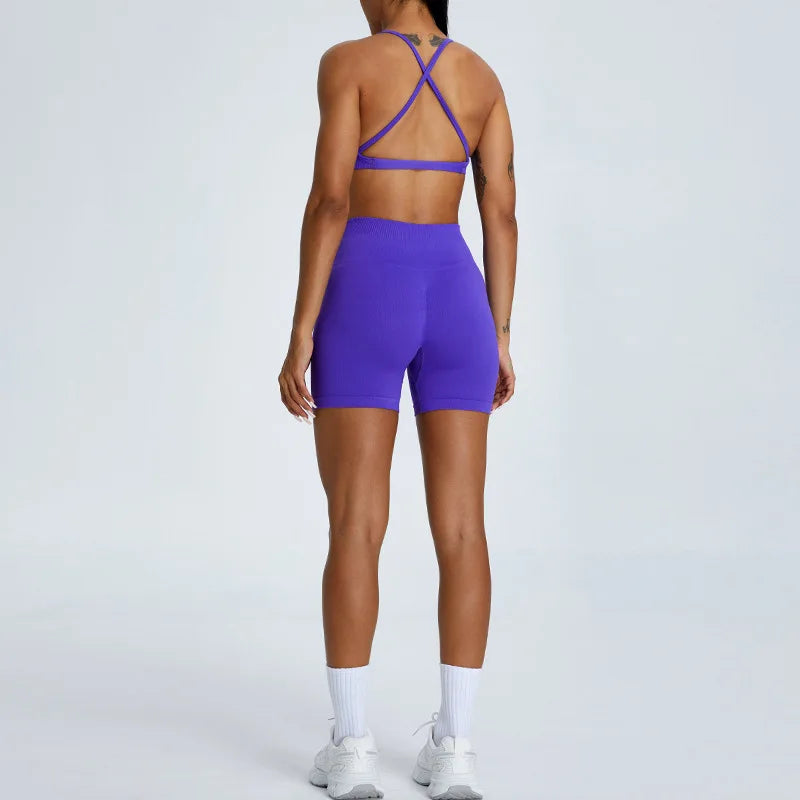 Sexy Cross Strap Seamless Sports Bra