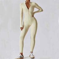 Long Sleeved Zipper Training Jumpsuit