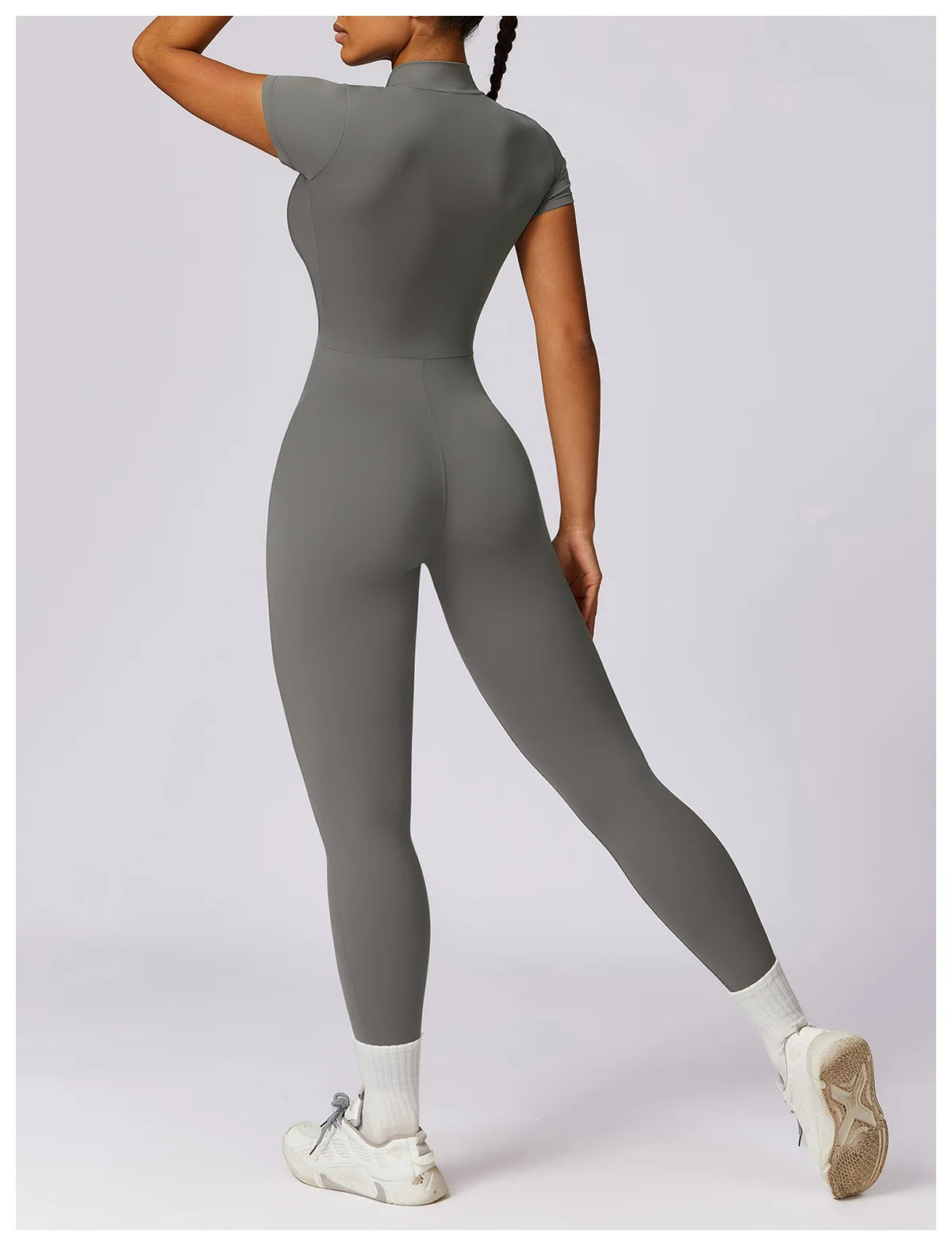 Tracksuit One-Piece Zipper Short Sleeve  Jumpsuits