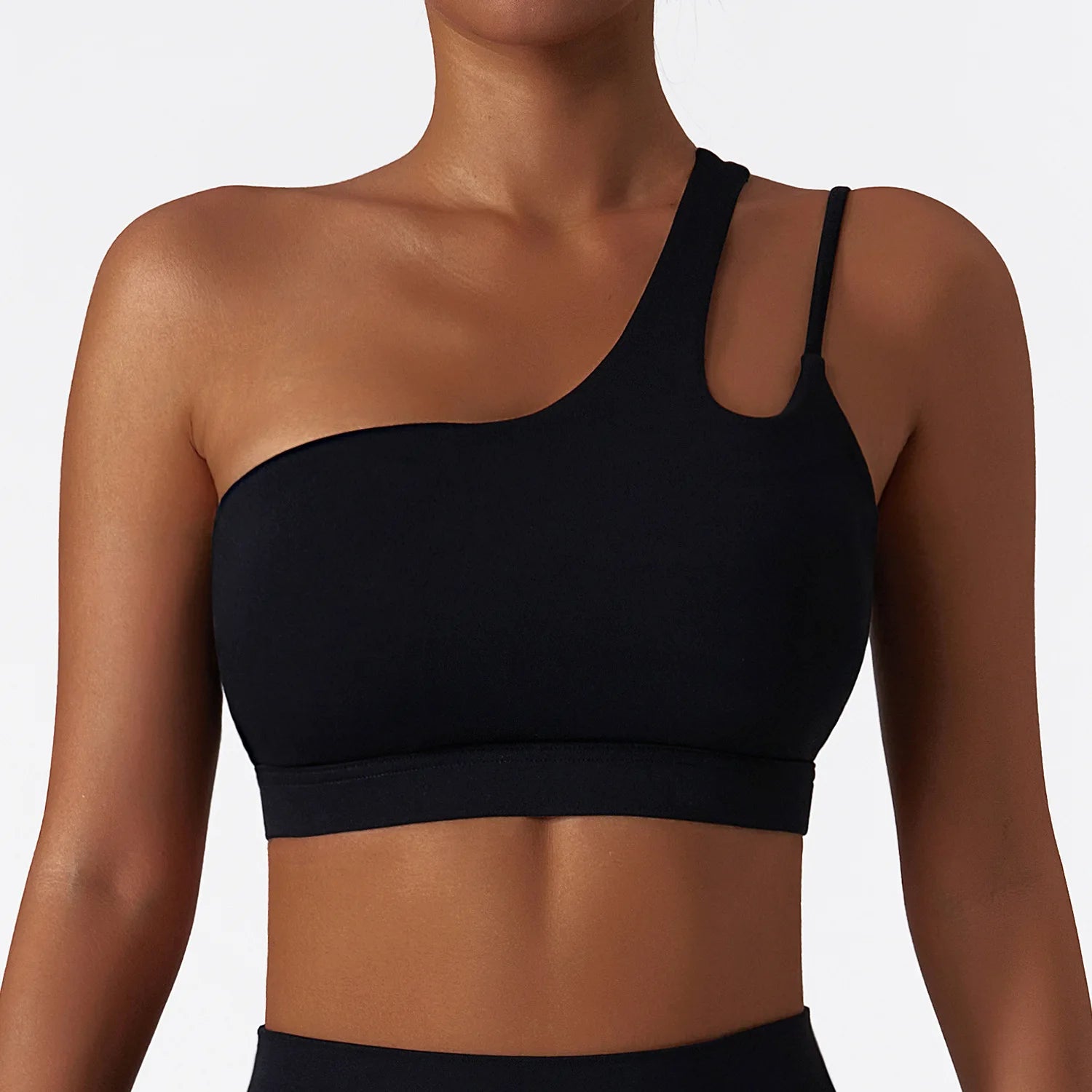 Oblique Shoulder Yoga Sport Bra