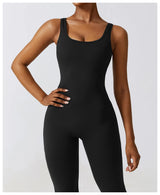 One-Piece Stretch V Back Jumpsuit