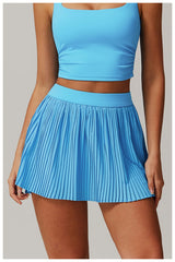 High Waist Women Pleated  Pocketed Tennis Short Skirts