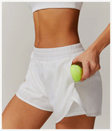 Elastic Sports Shorts With Pockets