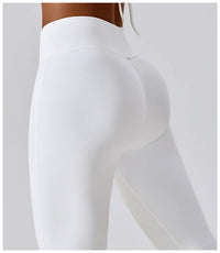 Cross Waist Head  High Waist Fitness Flare Leggings