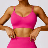 Cross Strap Push Up Seamless Sport Bra