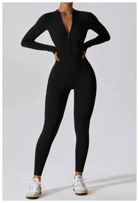 Long Sleeved Zipper Training Jumpsuit