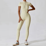 Tracksuit One-Piece Zipper Short Sleeve  Jumpsuits