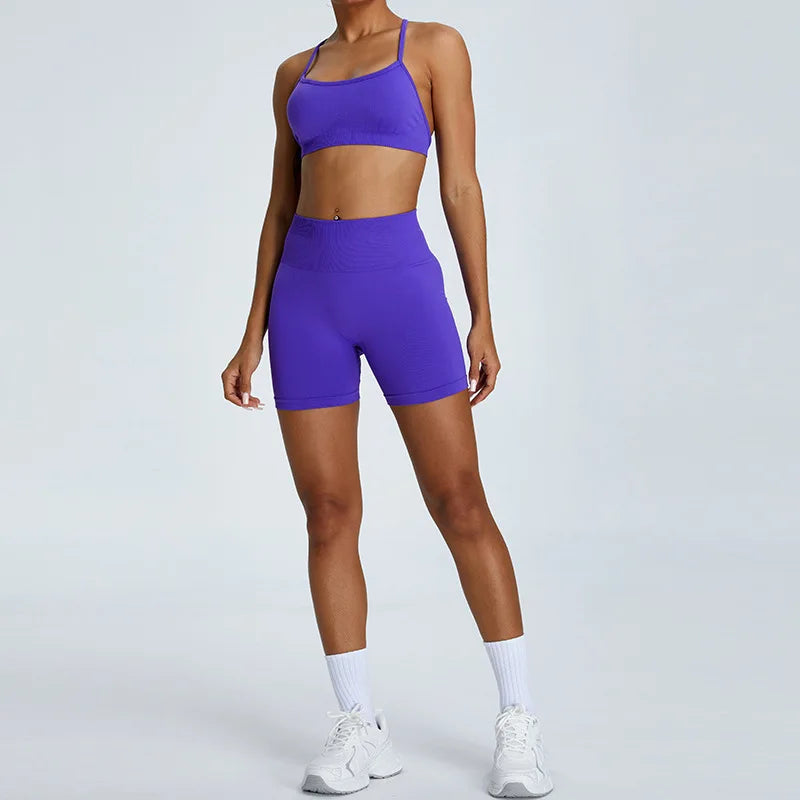 Sexy Cross Strap Seamless Sports Bra