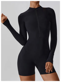 Long Sleeved Zipper Yoga Jumpsuit