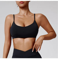 Nude Feeling Cross Strap Elastic Sports Bra