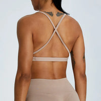 Sexy Cross Strap Seamless Sports Bra