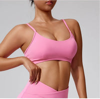 Nude Feeling Cross Strap Elastic Sports Bra