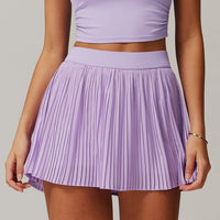 High Waist Women Pleated  Pocketed Tennis Short Skirts