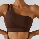 High Stretch Comfy One-Shoulder Sports Bra