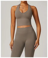 Seamless Hanging Neck Sports Bra