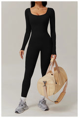 Long Sleeve Sexy Back U Jumpsuit