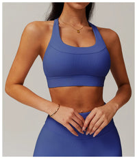 Sexy Back Ribbed Tight Sports Bra