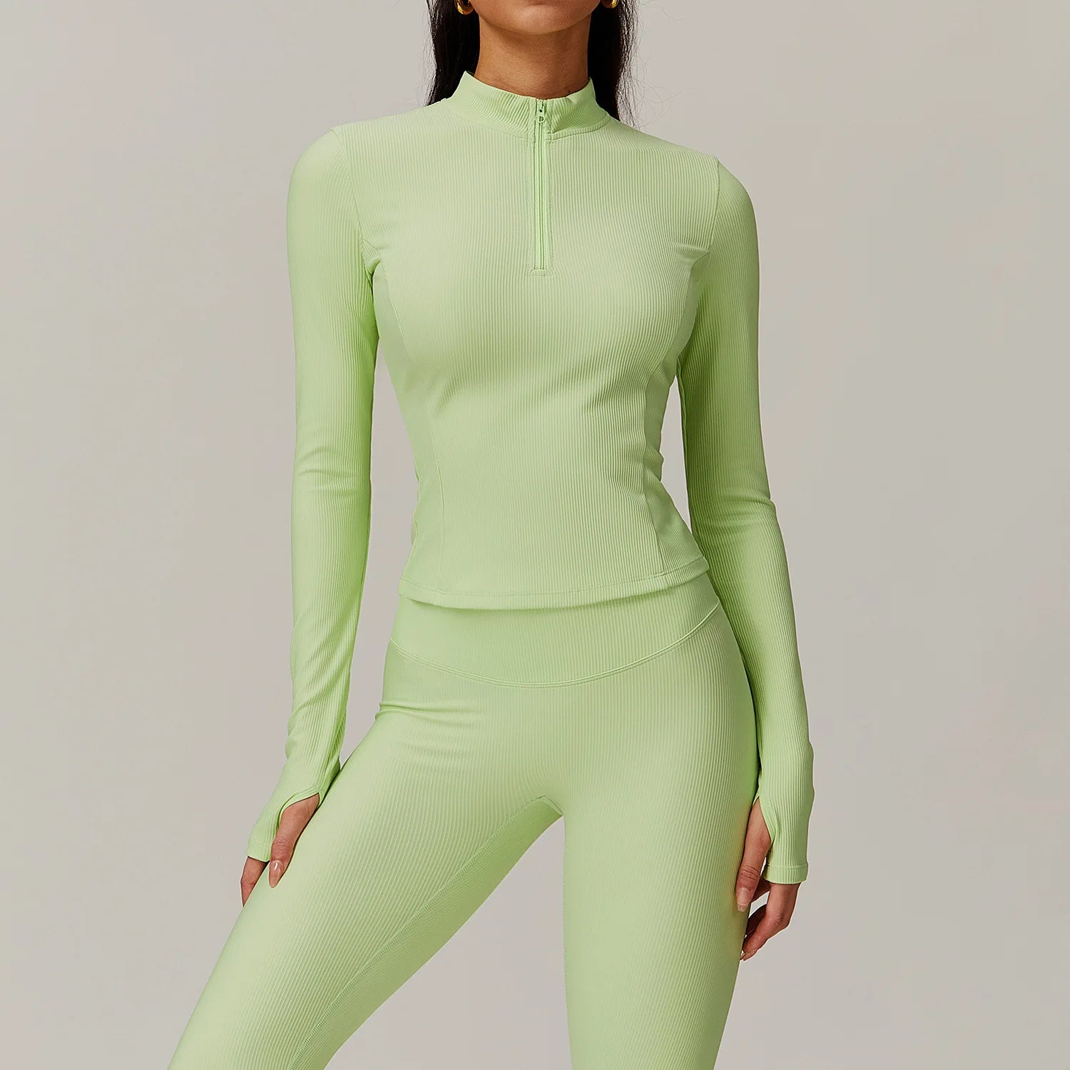 Long Sleeve Tight Yoga Half Zipper Jacket