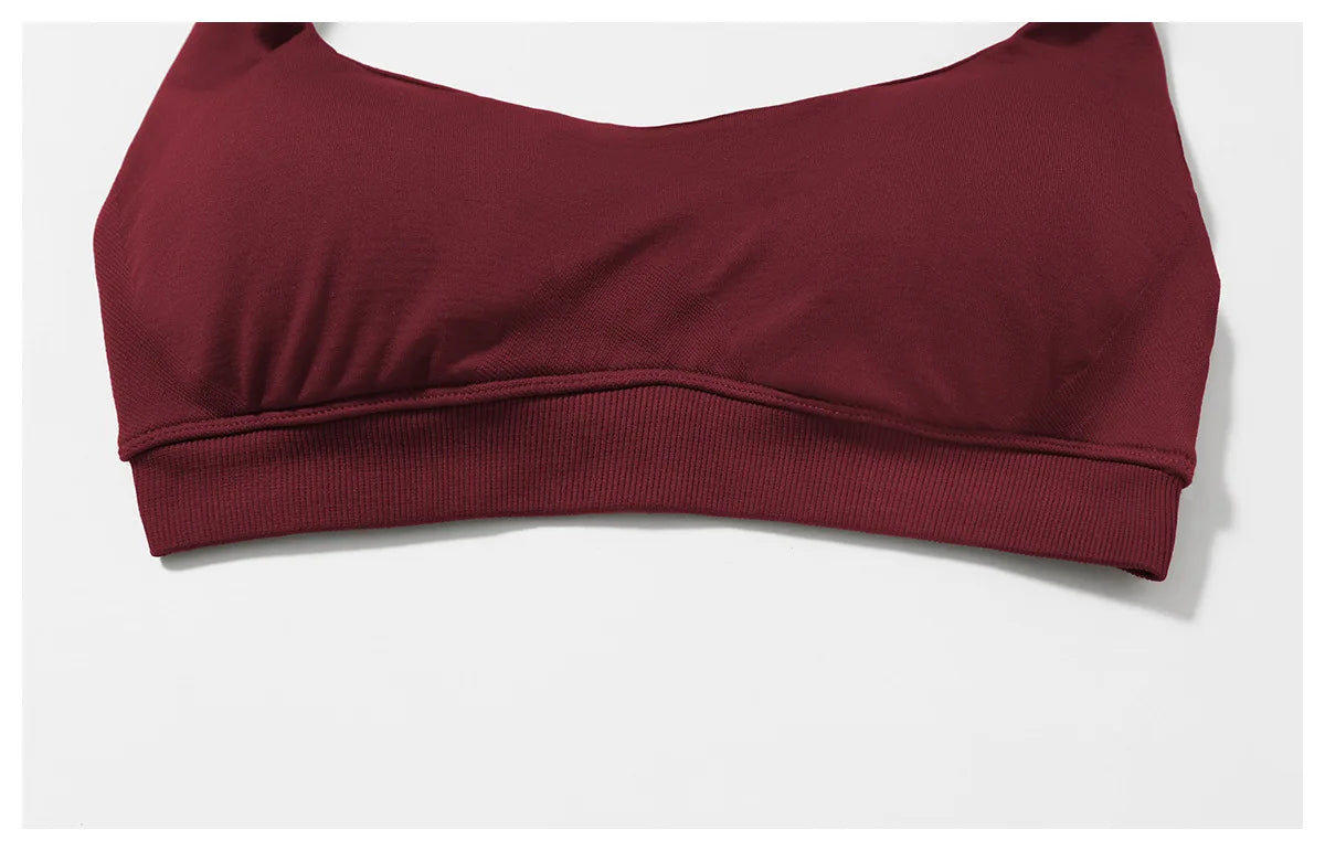 Seamless Halter Open Back Sports Bra