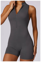 Stretch Training Zipper Sportswear Jumpsuit